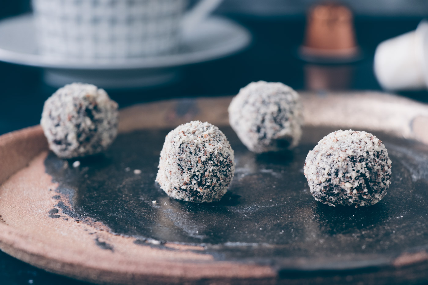 Dark Chocolate Rum Balls These Chocolate Energy Balls are the perfect afternoon pick-me-up