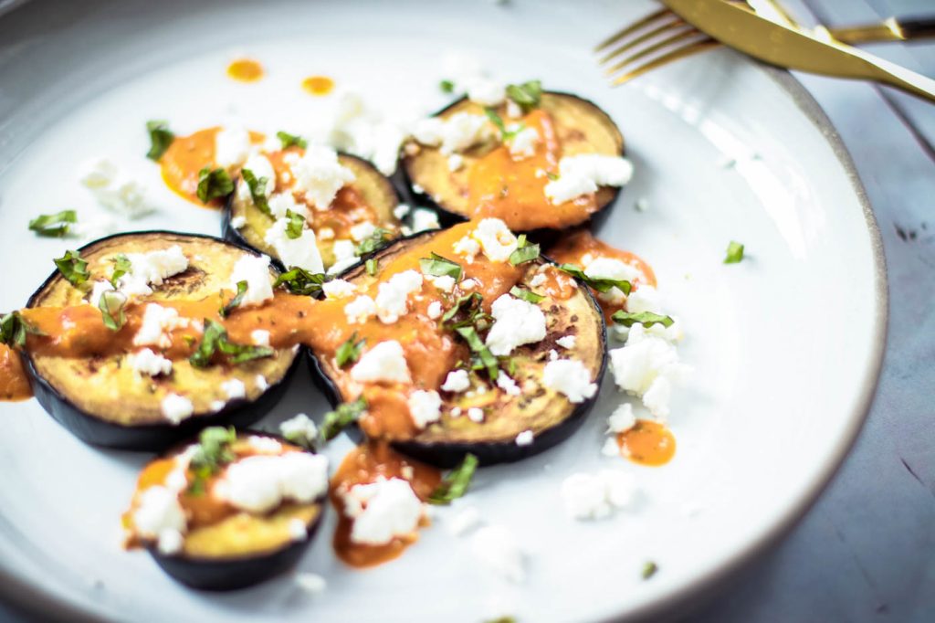 Easy Summer Lunch: Grilled Eggplant with Tomato Sauce, Basil and Feta ...